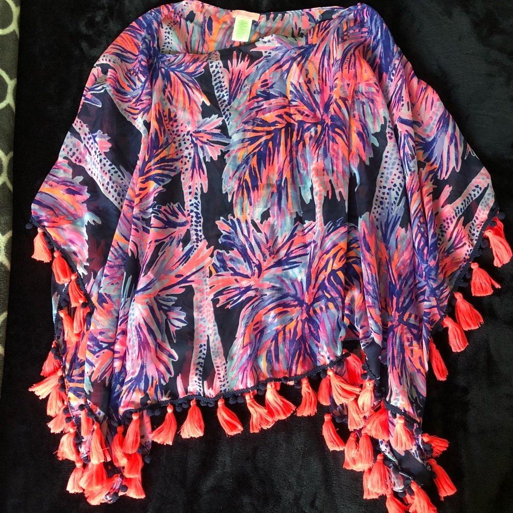 Lilly Pulitzer Marina Poncho in Palms Up